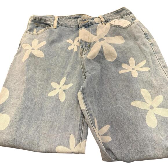 Unbranded Jeans Daisies Wide Leg Size XL - Picture 1 of 8